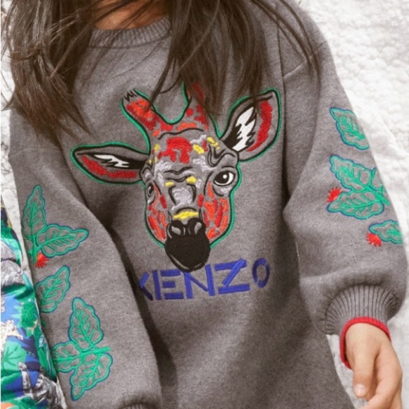 Kenzo Other - Kenzo Kids Knitted Giraffe Jungle Junior Girl Collection Sweater Dress. Sz 10